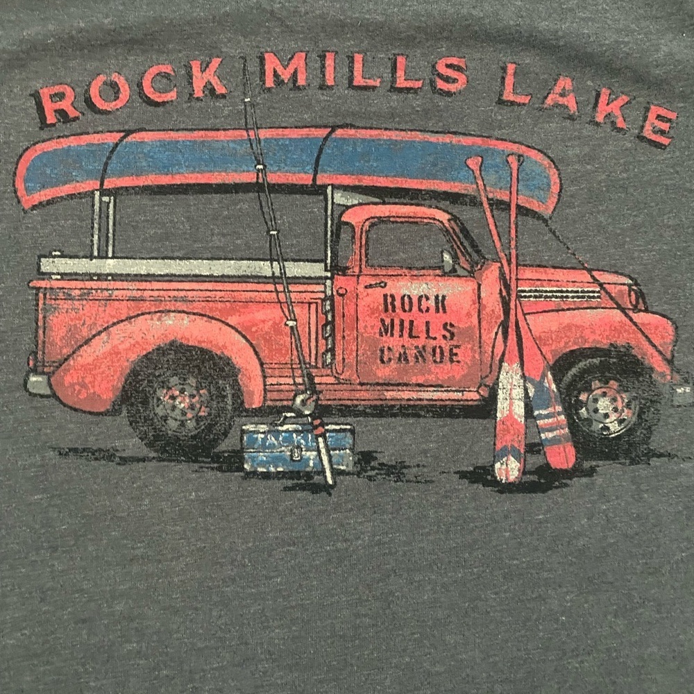 G.H. Bass & Co. Gray Tee with Red and Blue Graphic